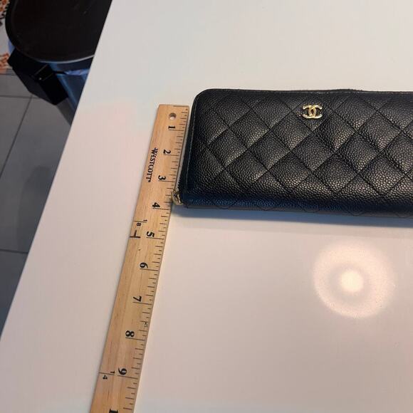 Chanel Black Quilted Caviar L-Gusset Zip-Around Wallet - Picture 11 of 11